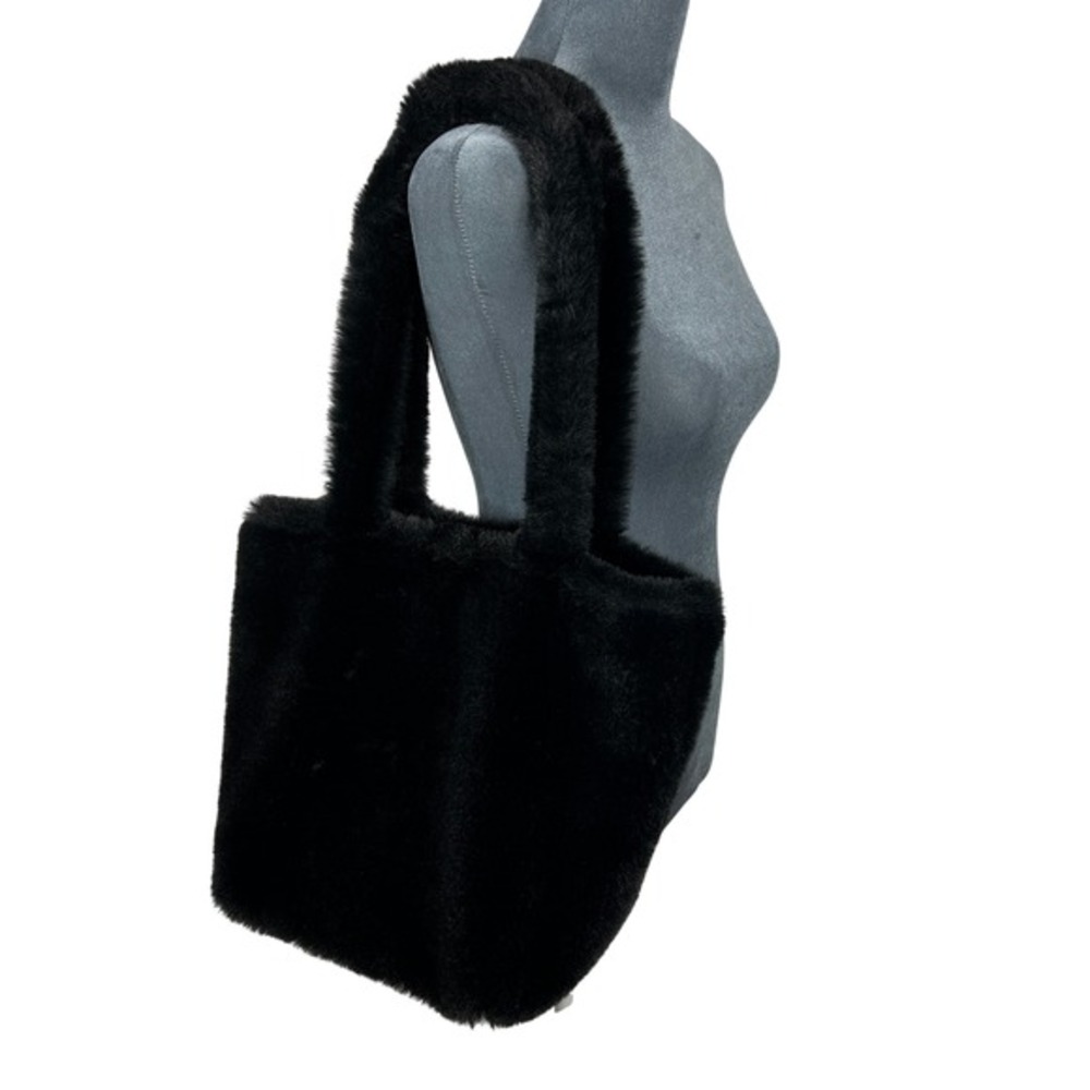 Brandy Melville John‎ Galt Tote Bag Black Faux Fur Fuzzy Shoulder Bag Y2K Plush